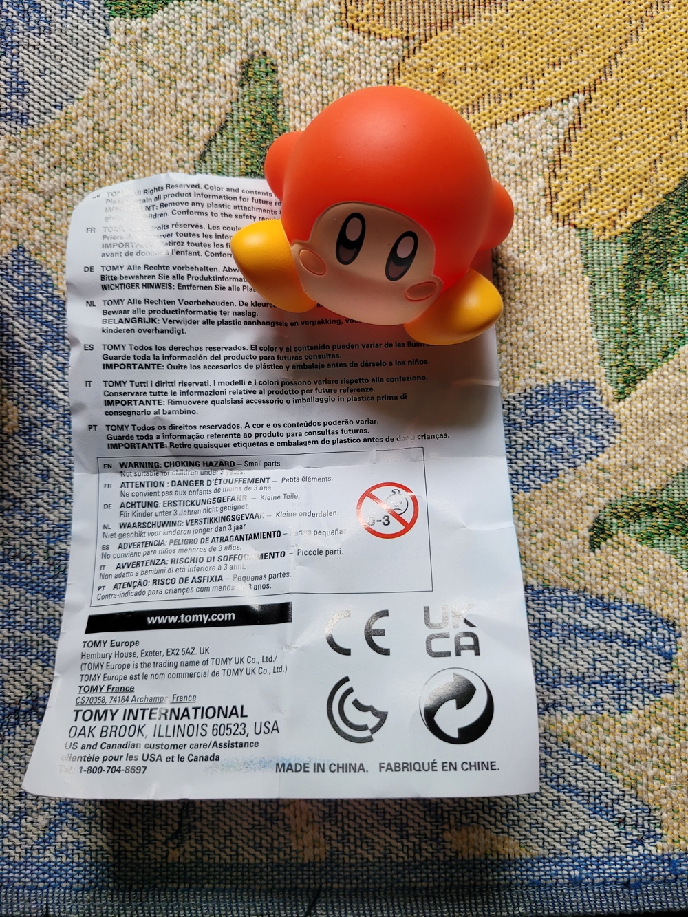 Orange Kirby-Style Character Figure - Soft Collectible Toy